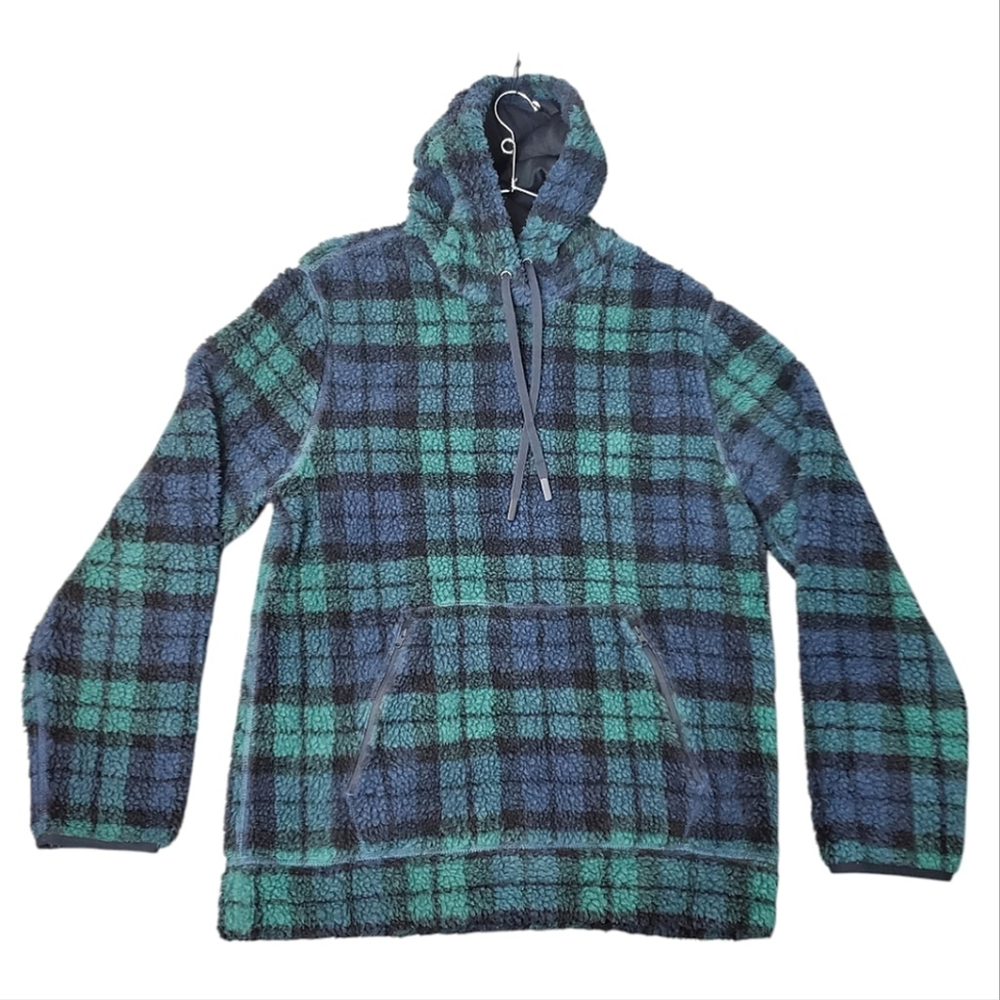 Vineyard Vines Hoodie Fleece Sherpa Oversized Plaid Gorpcore Cottagecore Hiking